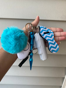 Blue Chevron Keychain