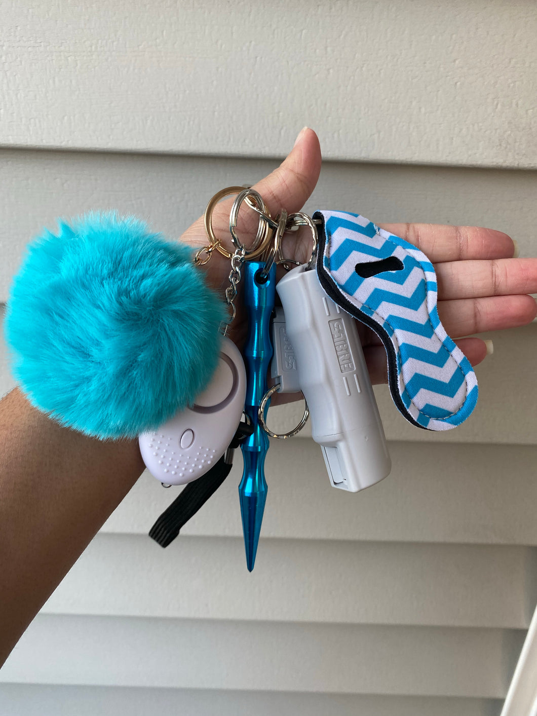 Blue Chevron Keychain