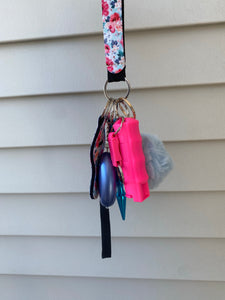 Blue and Pink Blossom Keychain