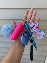 Load image into Gallery viewer, Blue and Pink Blossom Keychain
