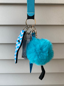 Blue Chevron Keychain