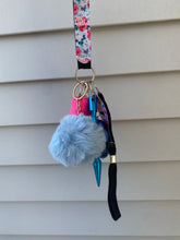 Load image into Gallery viewer, Blue and Pink Blossom Keychain
